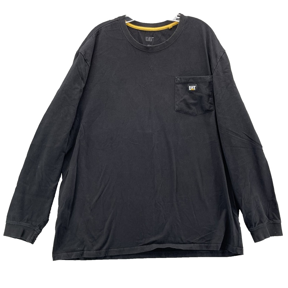 Caterpilar CAT Pocket T-Shirt Mens XXL Black Workwear Safety Gorpcore Streetwear